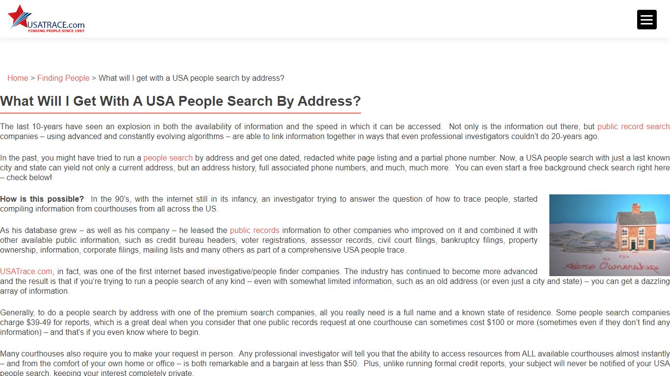 People Search by Address: Locate Someone Now! | USATrace.com